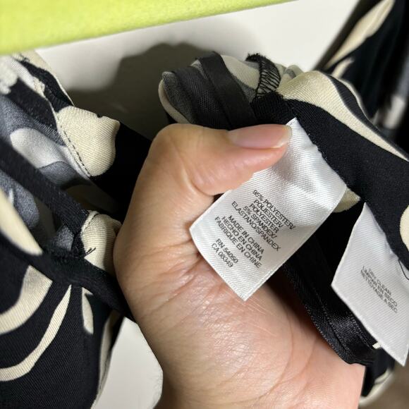 Jones New York Cream Floral Flutter Sleeve Midi Dress Sz 14 - Picture 6 of 10